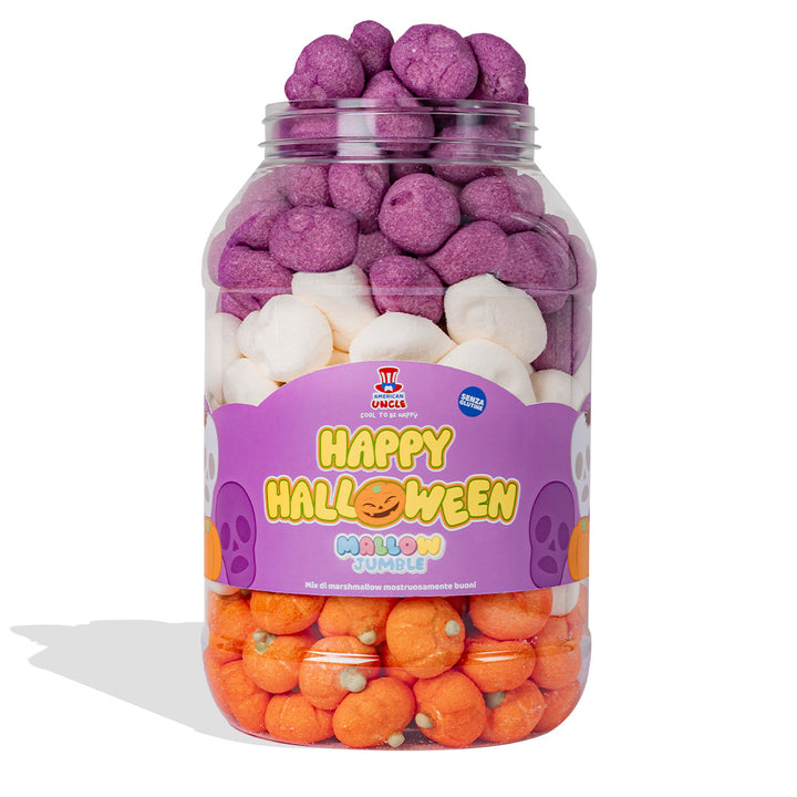 Mallow Jumble "Joyeux Halloween", bocal de marshmallow à composer avec vos saveurs préférées