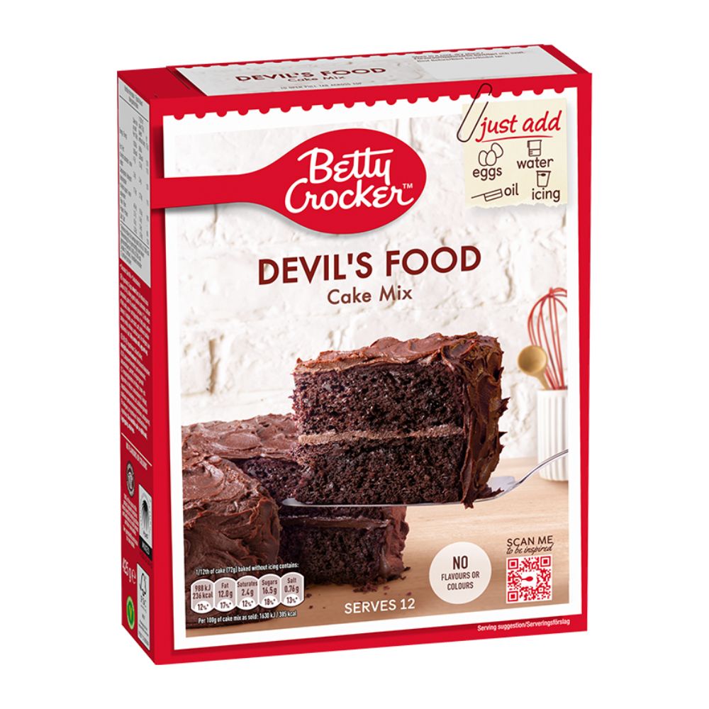 Betty Crocker Devil's Food Cake Mix, preparato per torte al cioccolato da 425g