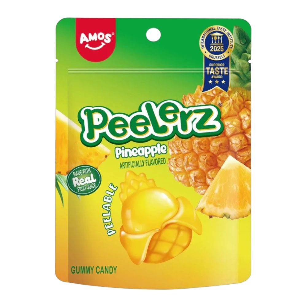Amos Peelerz Gummy Ananas, bonbons gélifiés au goût d'ananas de 65g