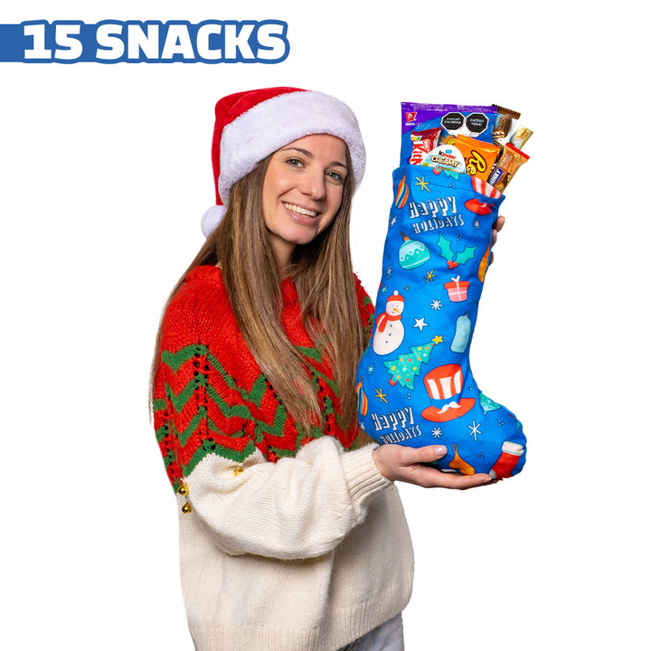 Chaussette de l'Épiphanie avec au moins 15 produits sucrés et salés