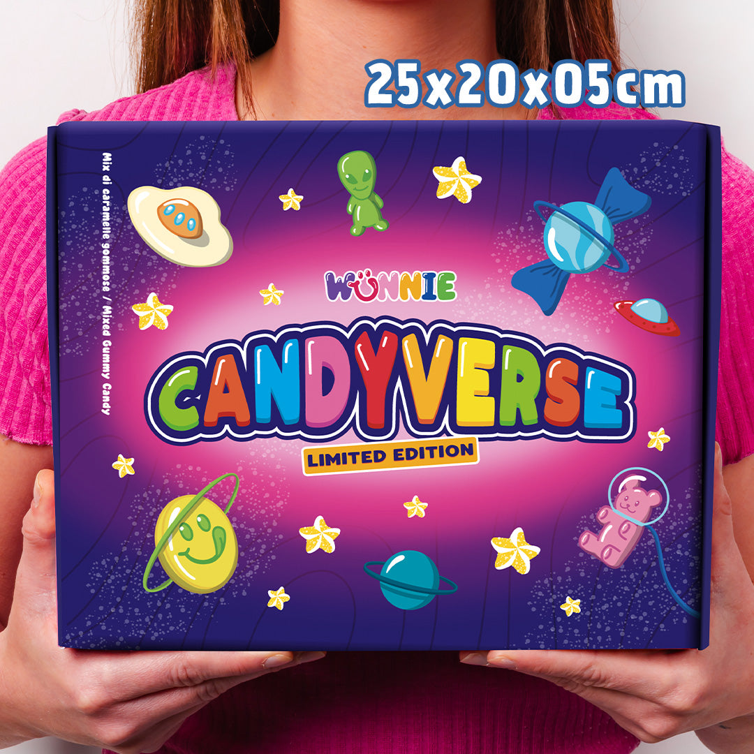 CandyVerse Édition Limitée par Wunnie, boîte de bonbons gélifiés à composer avec vos préférés
