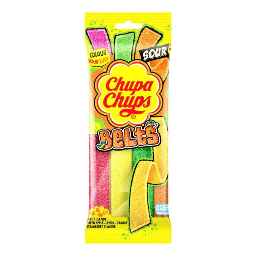 Confezione da 90g, caramelle aspre al gusto di frutta Chupa Chups.