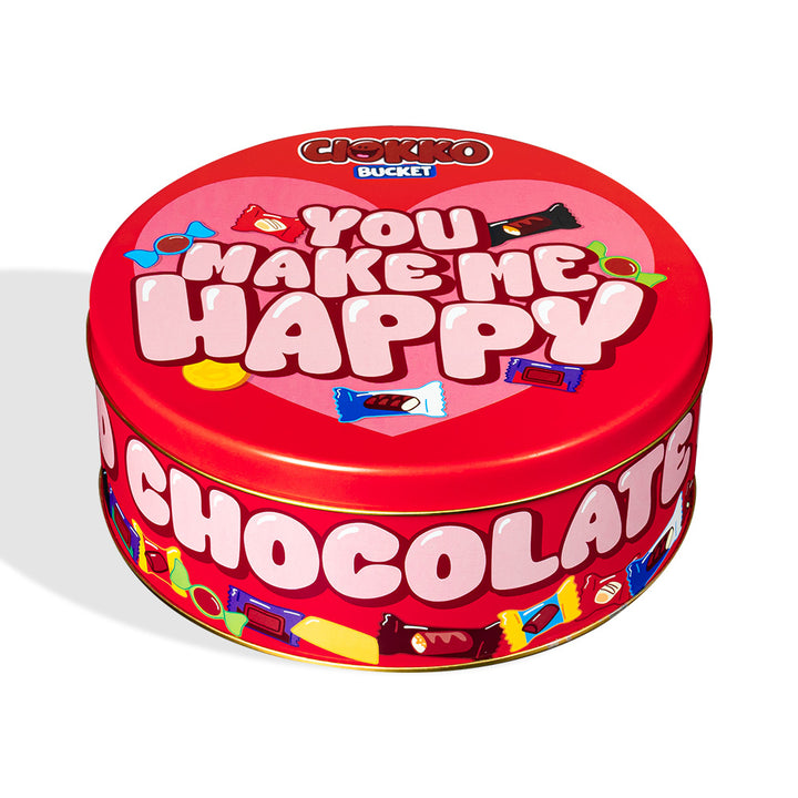 Ciokko Bucket “Tu me rends heureux”, boîte de chocolats de 1 kg à composer avec les saveurs préférées de ta moitié