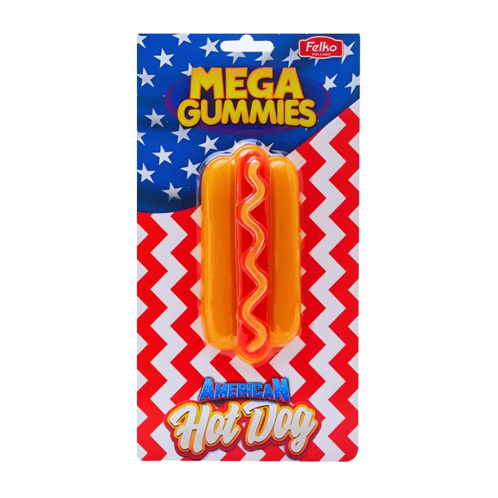 Confezione da 120g, caramella gommosa al gusto di frutta Mega Gummies.