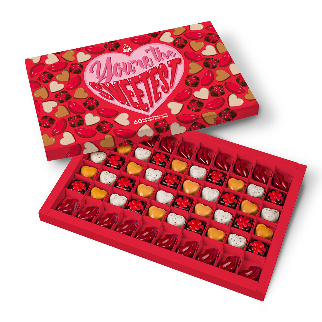 Boîte de chocolats « Tu es le plus doux », box de 600 g avec 60 chocolats assortis