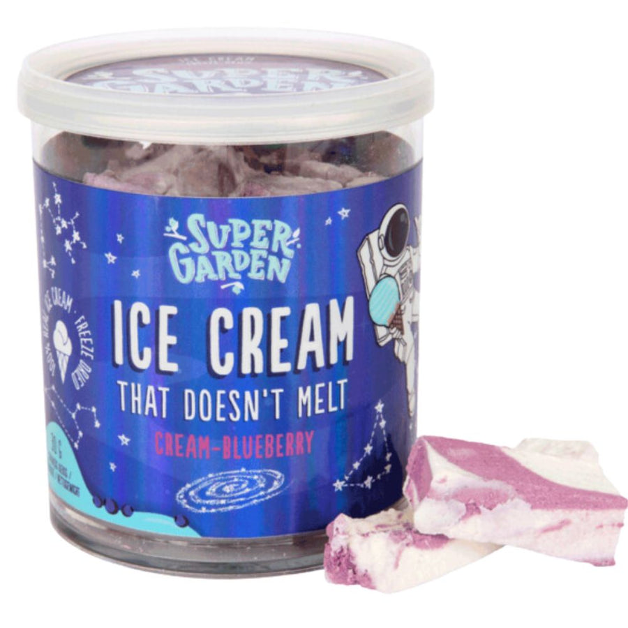 Confezione da 30g di gelato liofilizzato Super Garden Ice Cream Cream Blueberry da 30g