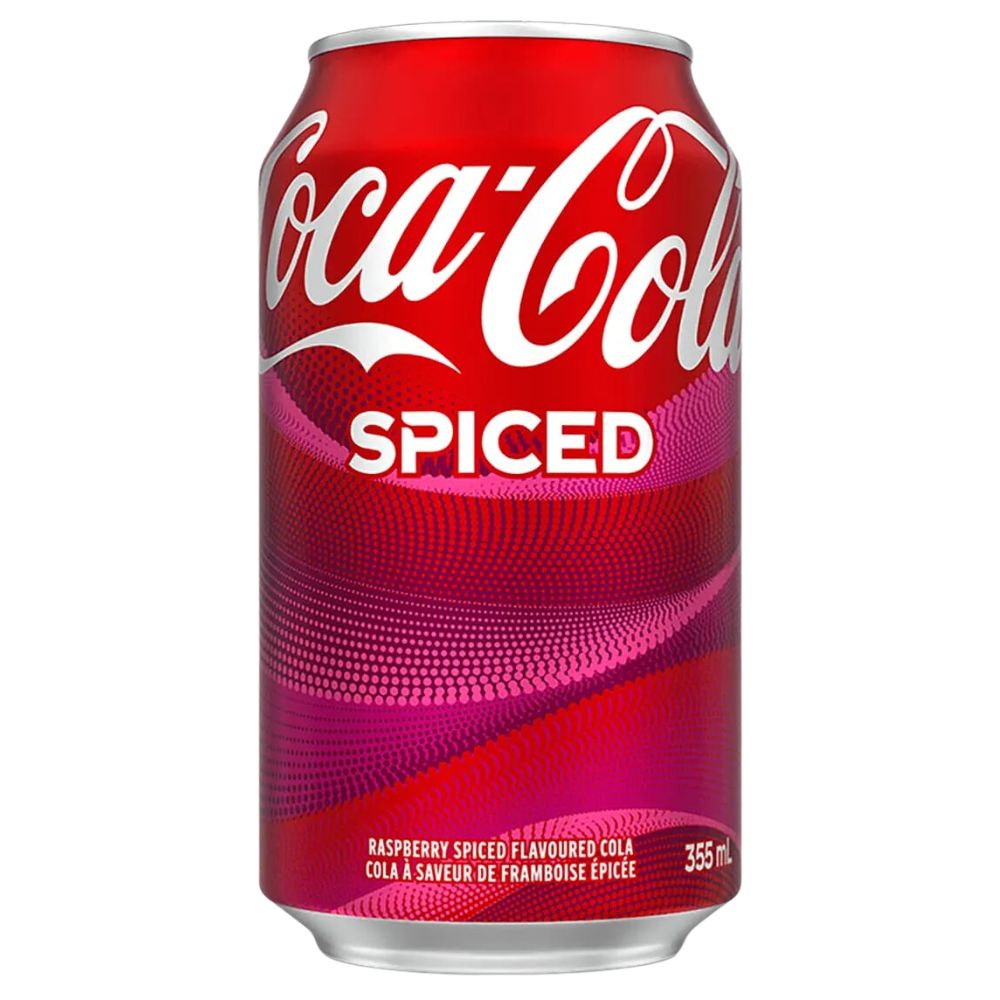 Confezione da 355ml di bevanda al lampone piccante Coca Cola Spiced