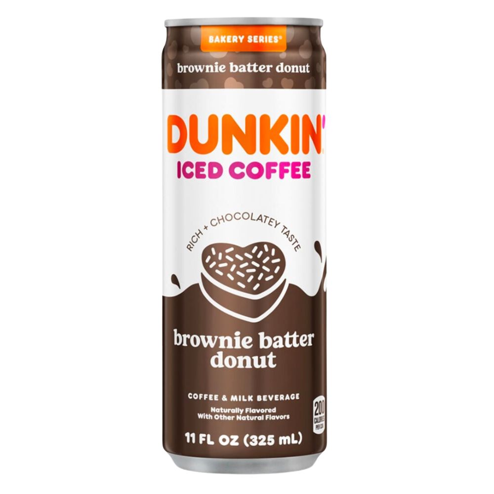 Confezione da 325ml di bevanda al caffè e latte al gusto brownie Dunkin Iced Coffee Brownie