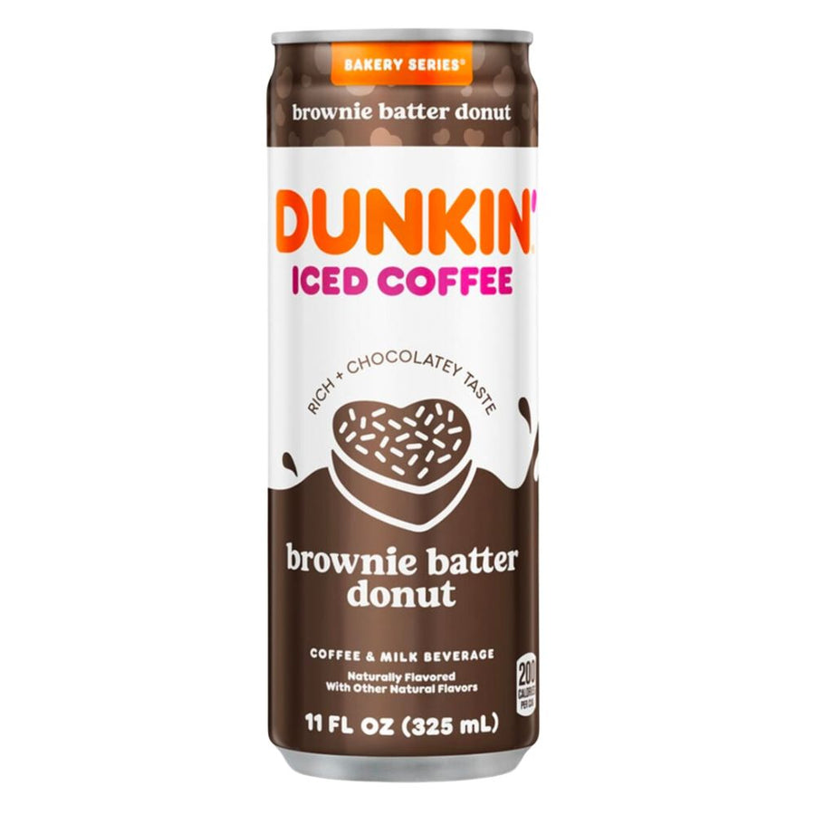 Confezione da 325ml di bevanda al caffè e latte al gusto brownie Dunkin Iced Coffee Brownie
