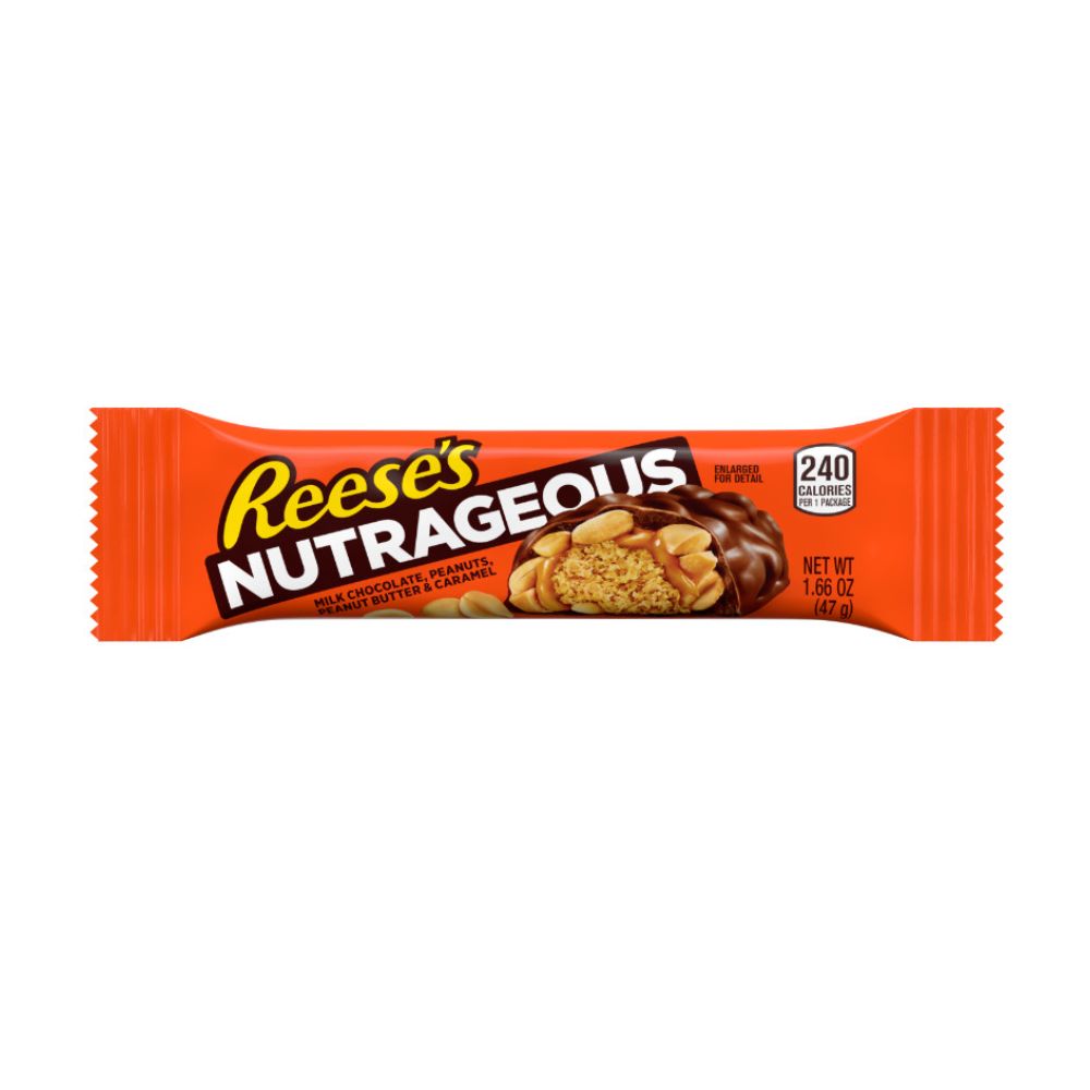 Reese's Nutrageous, barre de beurre de cacahuète et chocolat de 47g