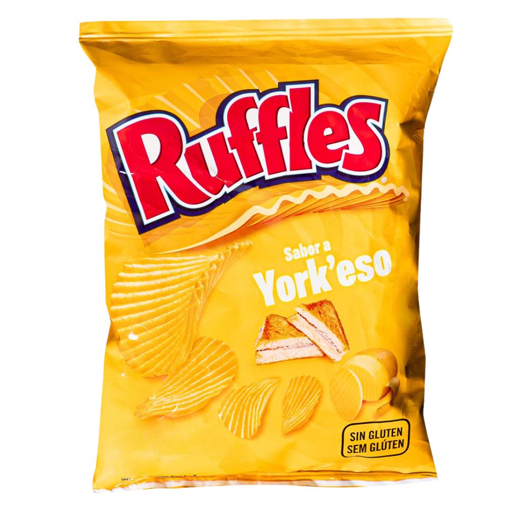 Confezione da 31 di patatine al prosciutto e formaggio Ruffles York Eso
