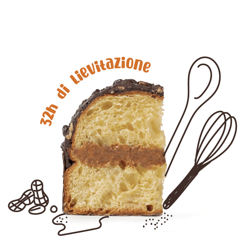 Il Panettone di American Uncle, ripieno al caramello salato con copertura al cioccolato fondente e arachidi