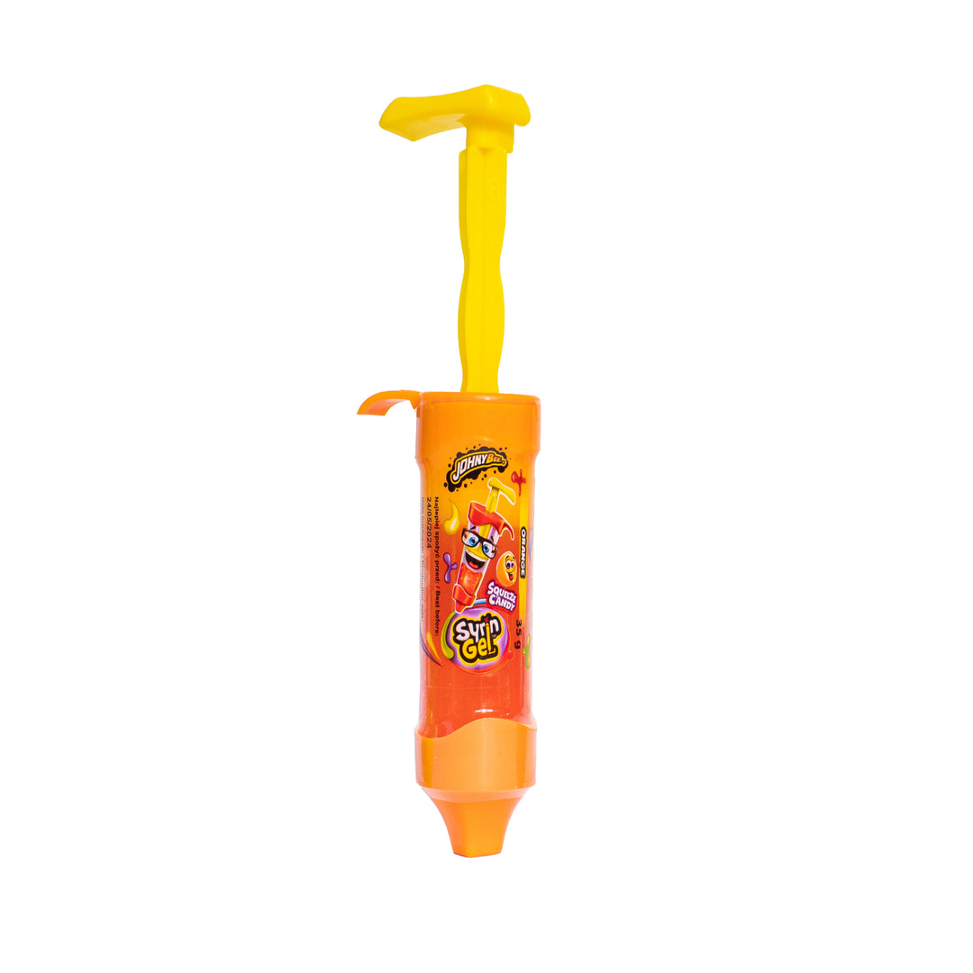 Johny Bee Syring Gel Orange, bonbon en gel à l'orange de 35g