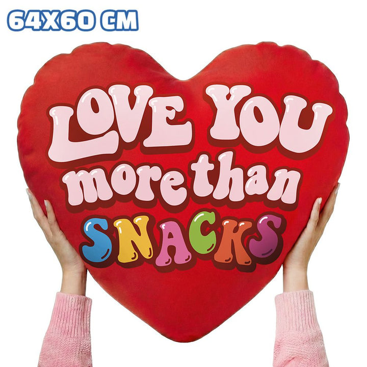Valentine’s Heart XXL, coussin en forme de cœur avec 70 snack douceurs sucrées et salées surprises 