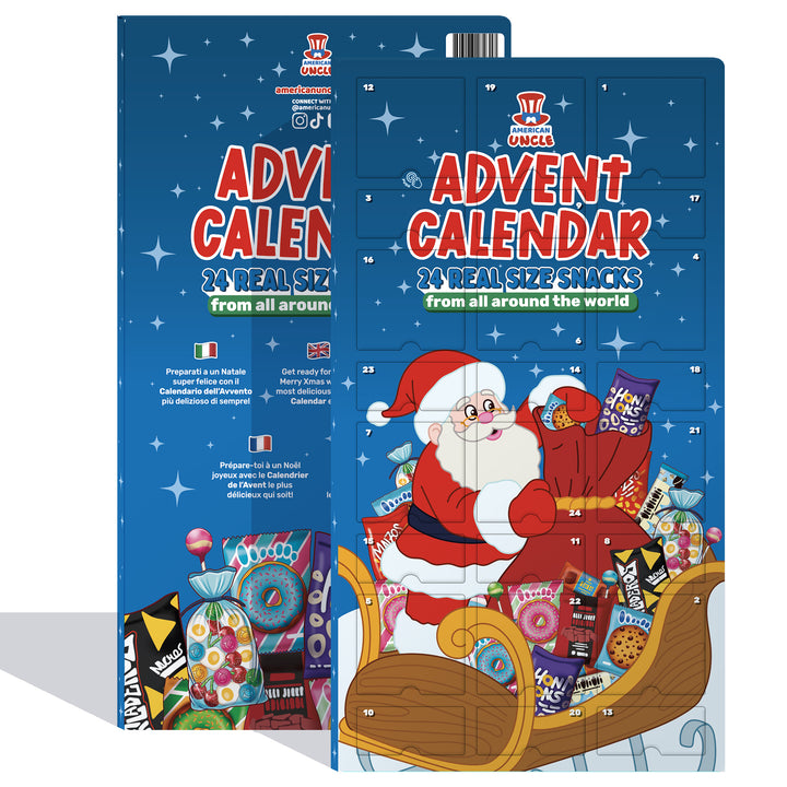 Calendrier de l'Avent XXL, boîte de 24 snack douceurs et salés surprises en taille réelle 