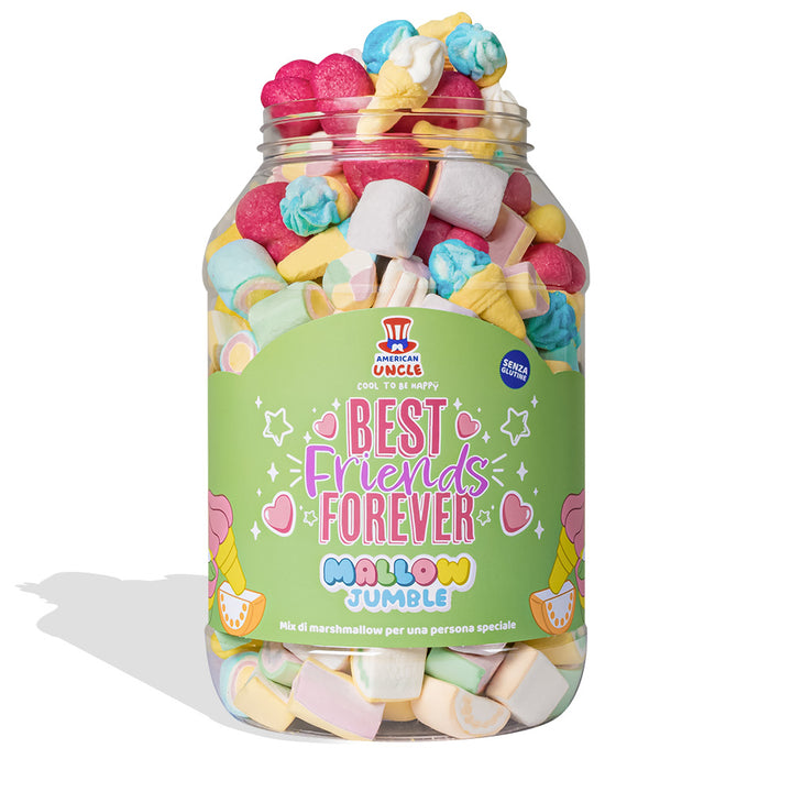 Mallow Jumble “Meilleurs amis pour toujours”, pot de marshmallow à composer avec vos goûts préférés 