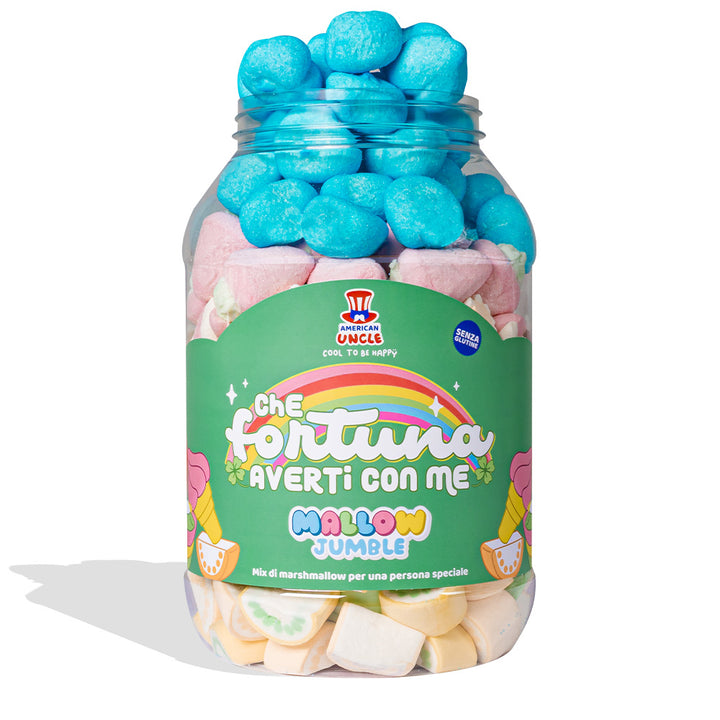 Mallow Jumble “Quelle chance de t'avoir avec moi”, pot de marshmallow à composer avec vos goûts préférés 