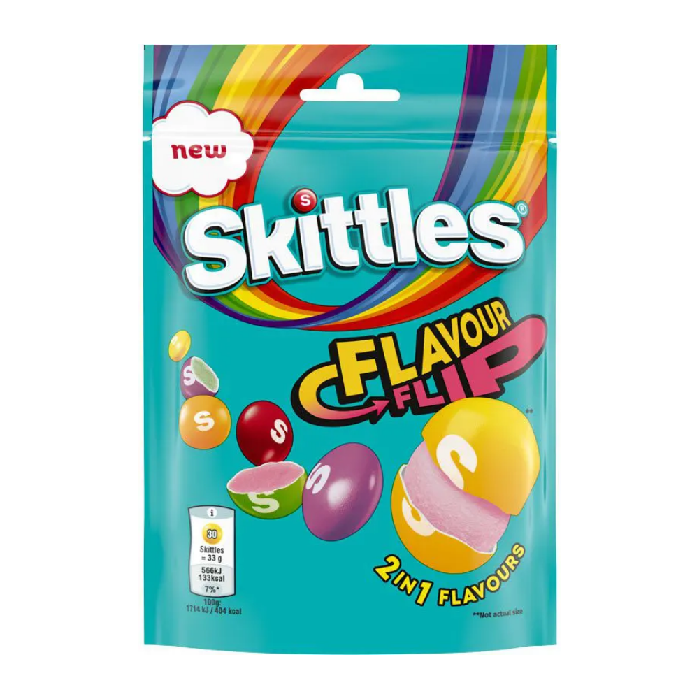 Skittles Flavour Flip, bonbons à double saveur fruitée de 136 g 