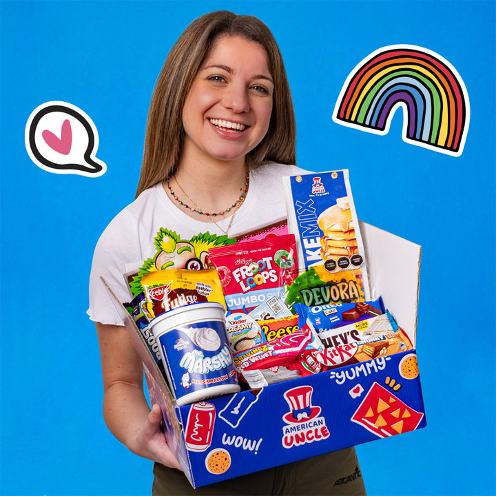 Snack box doux d'au moins 20 produits internationaux 