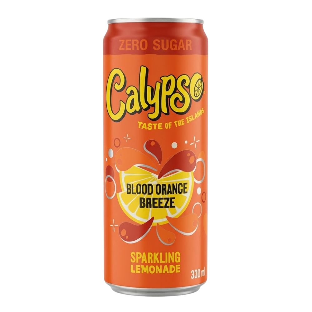 Calypso Blood Orange Breeze limonade pétillante, boisson aromatisée à l’orange sanguine et au gingembre de 330 ml 