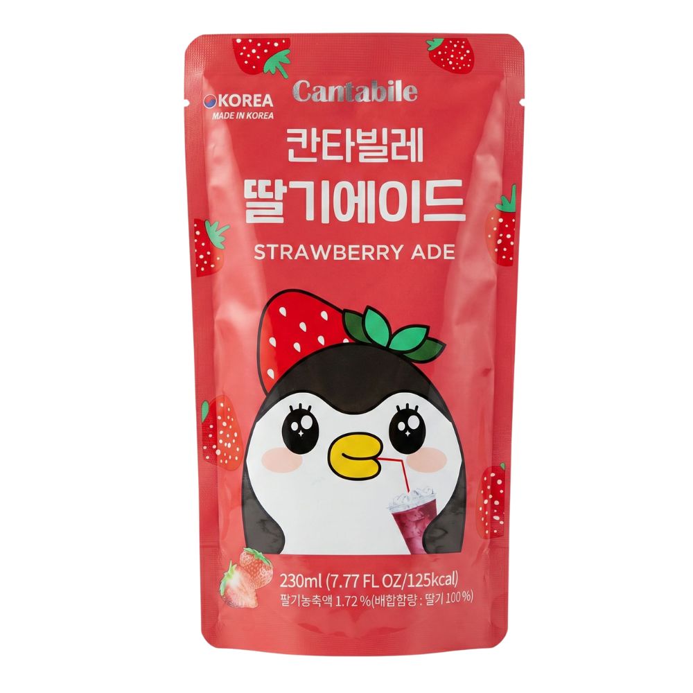 Cantabile Strawberry Ade, boisson au goût de fraise de 230 ml 