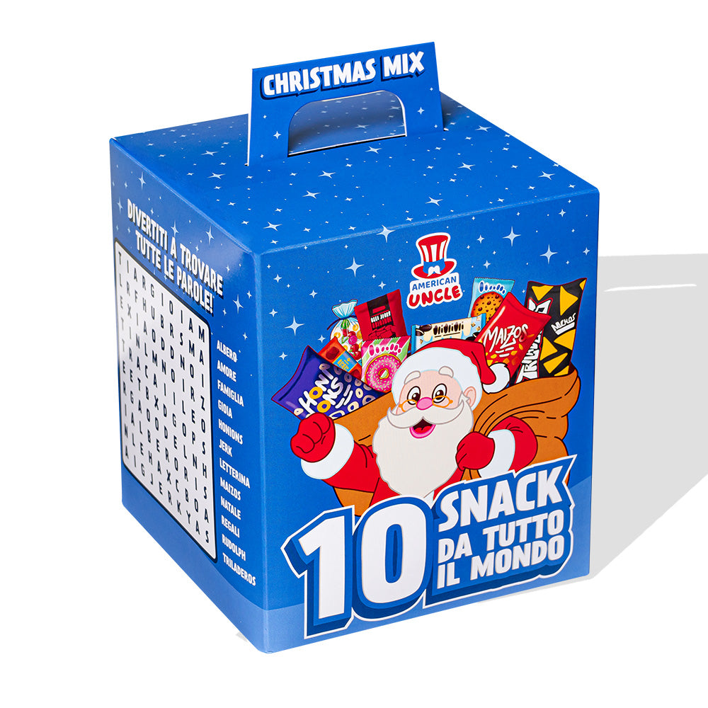 Christmas Mix, assortiment de 10 snack internationaux sucrés et salés surprise 