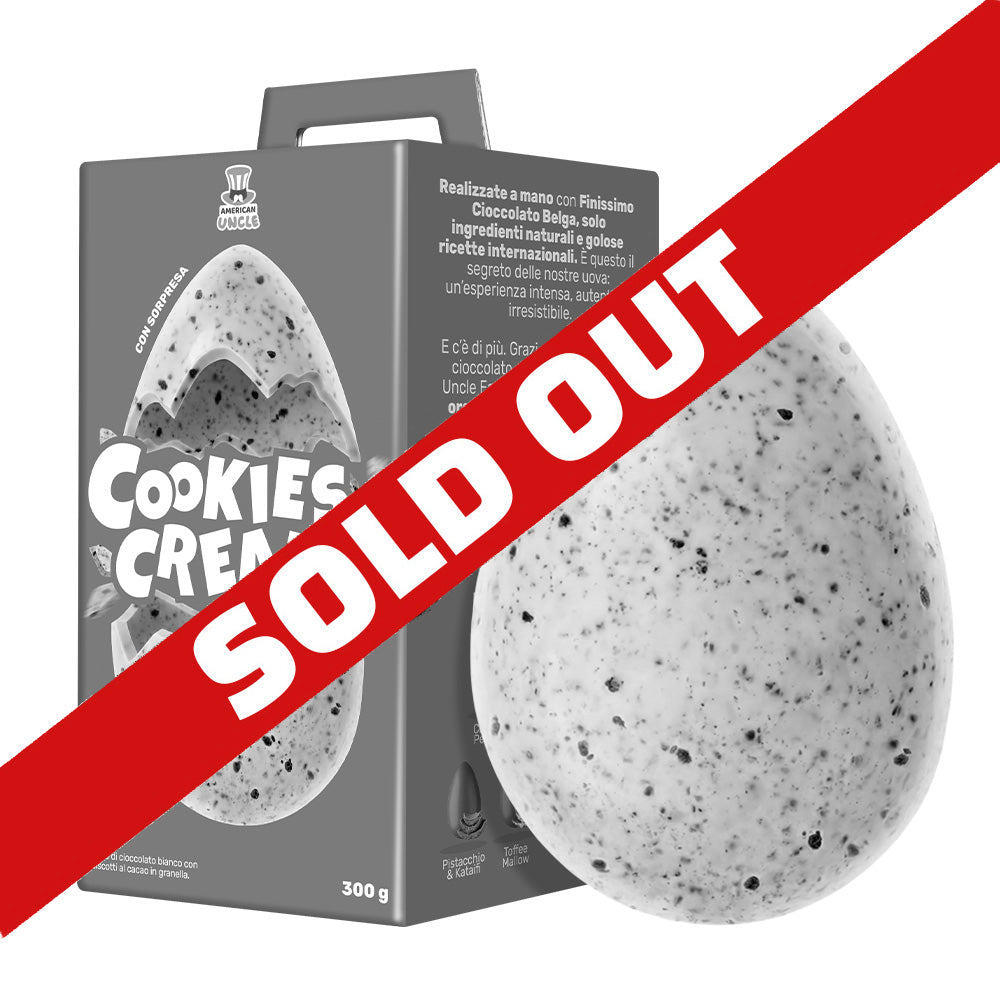 AU Cookies & Cream Easter Egg, œuf de Pâques en chocolat blanc avec biscuit au cacao en éclats de 300 g 