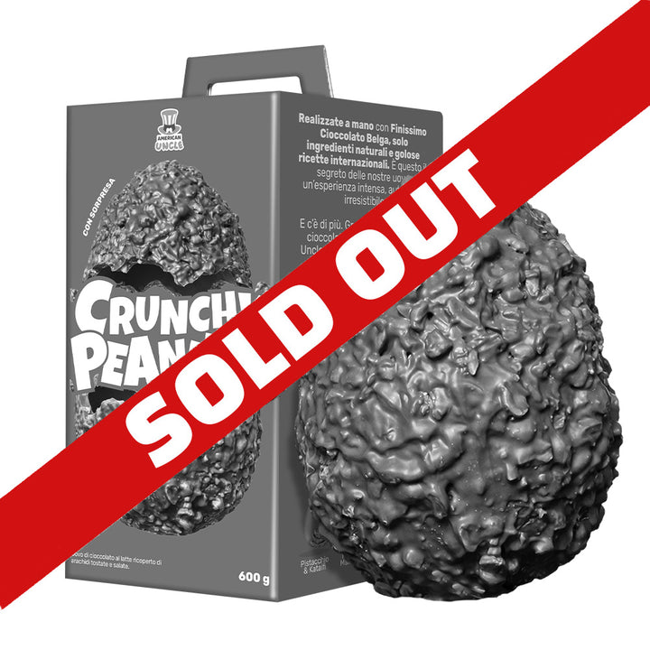 AU Crunchy Peanuts Easter Egg, œuf de Pâques en chocolat au lait recouvert de cacahuètes grillées salées de 600g 