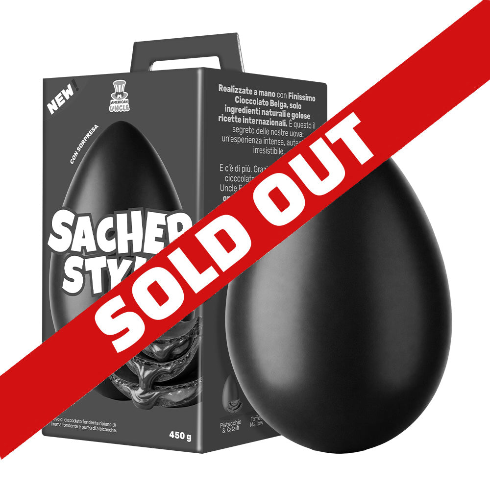 AU Oeuf de Pâques style Sacher, œuf de Pâques en chocolat noir fourré de crème fondante et purée d'abricots de 450 g 
