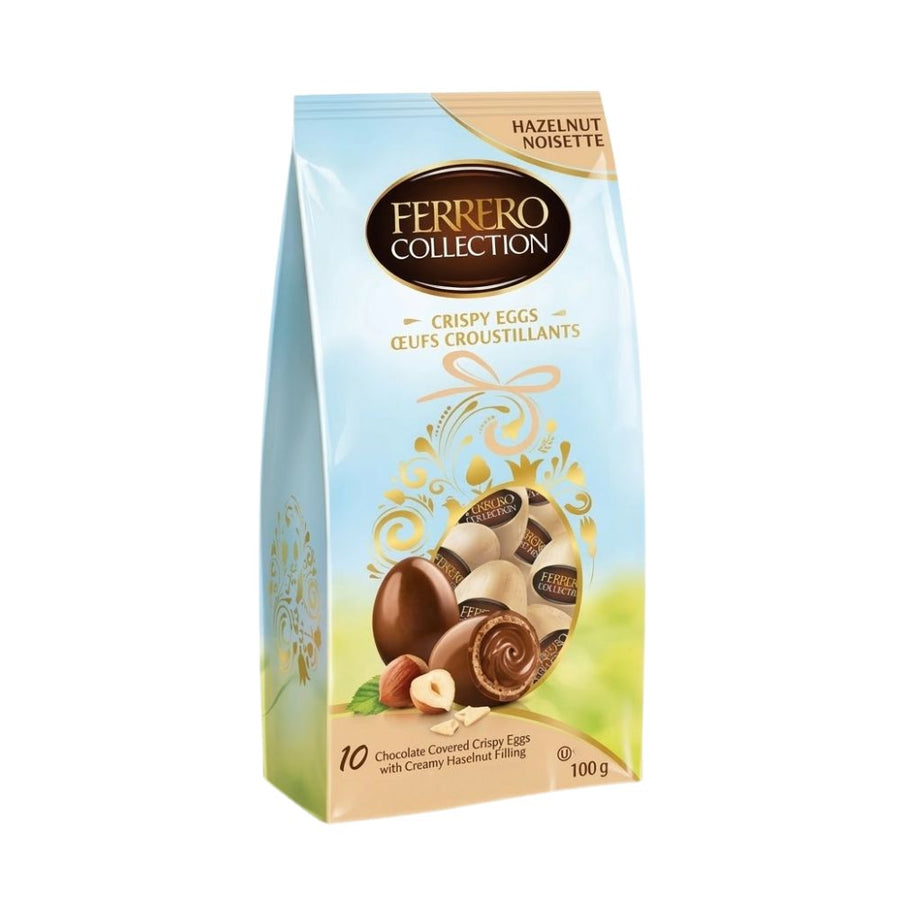Ferrero Collection Crispy Eggs Hazelnut, cioccolato al latte con wafer ricoperto e ripieno cremoso alla nocciola da 100g
