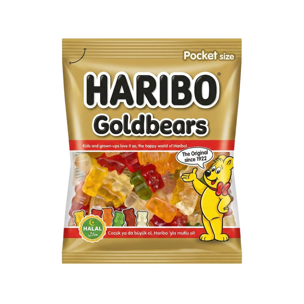 Haribo Croco Halal, caramelle gommose al gusto di frutta da 100g.