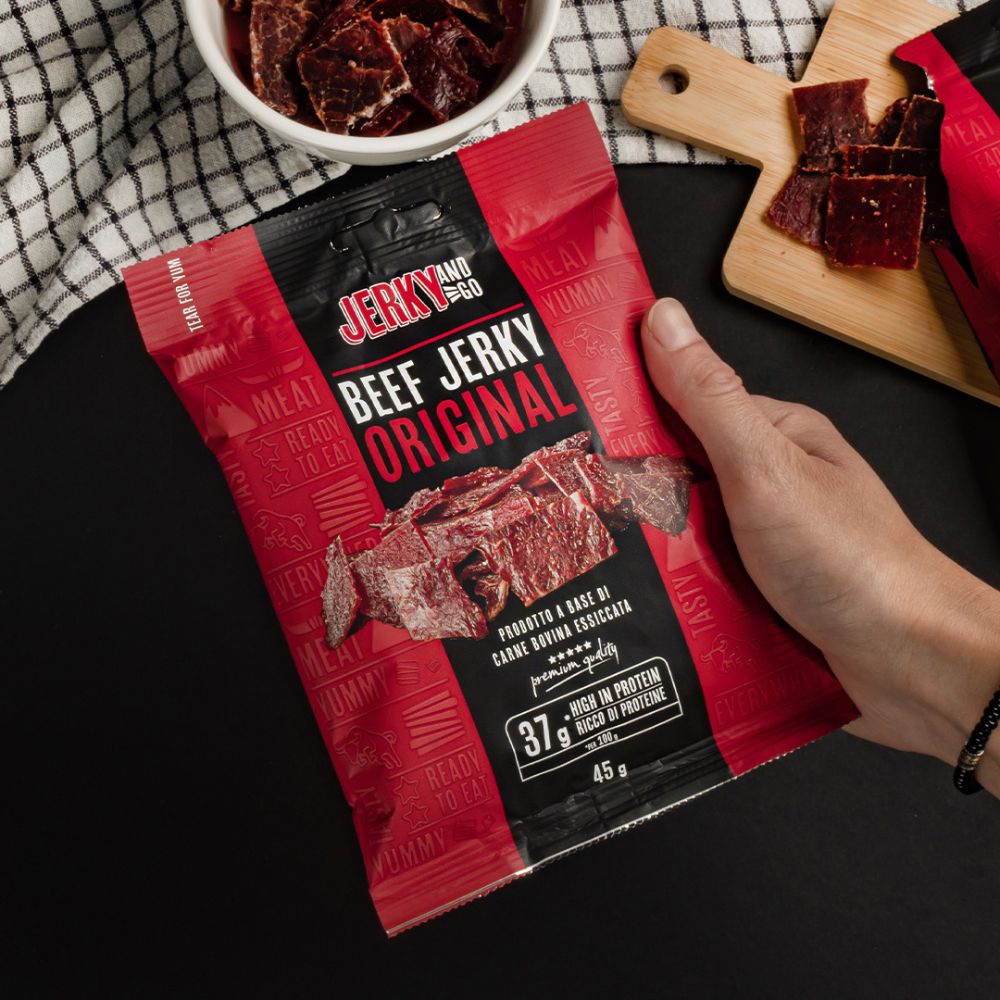 Jerky and Go Beef Jerky Original, viande séchée de bœuf de 45g 