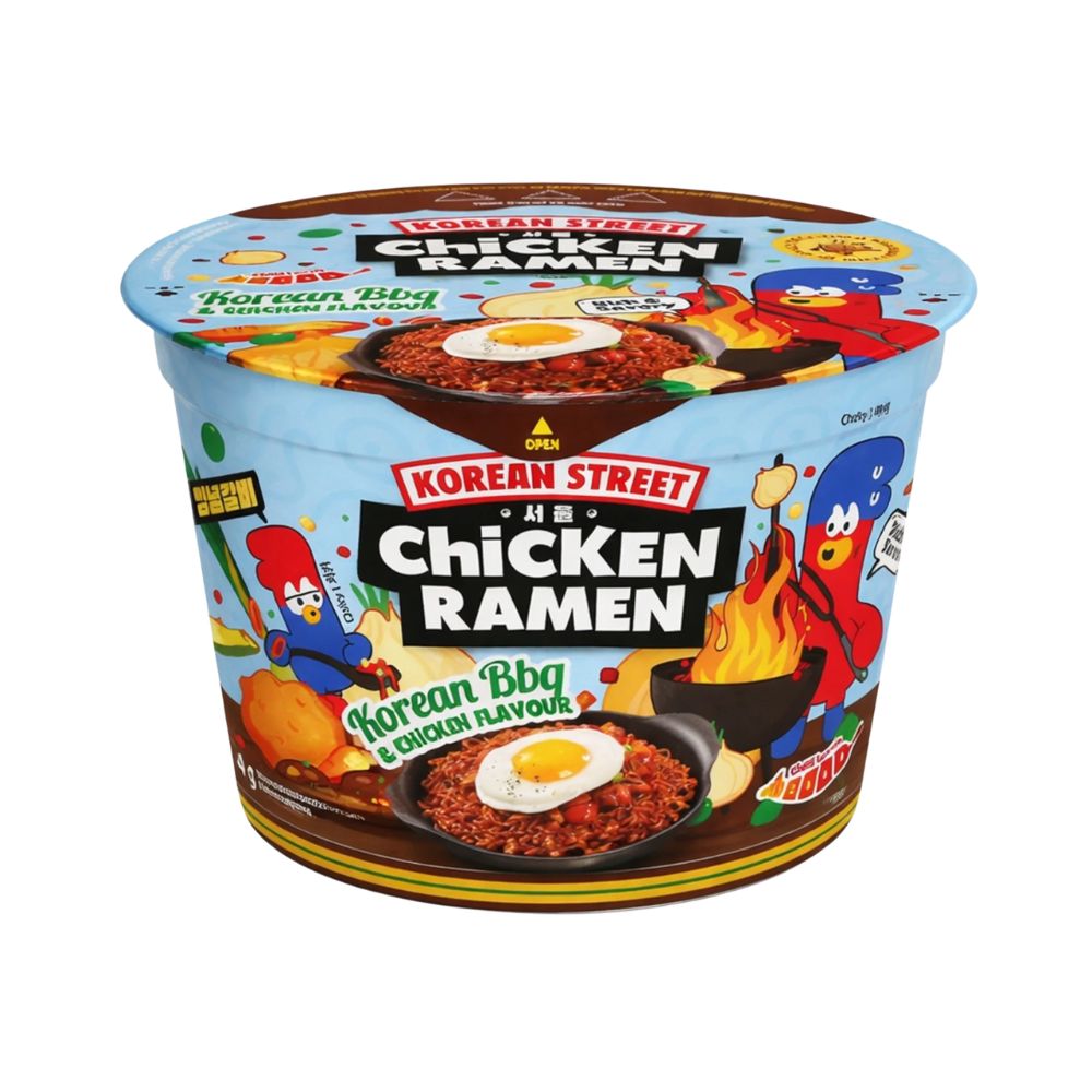 Korean Street Chicken Ramen Korean BBQ, noodles al gusto di bbq coreano da 104g