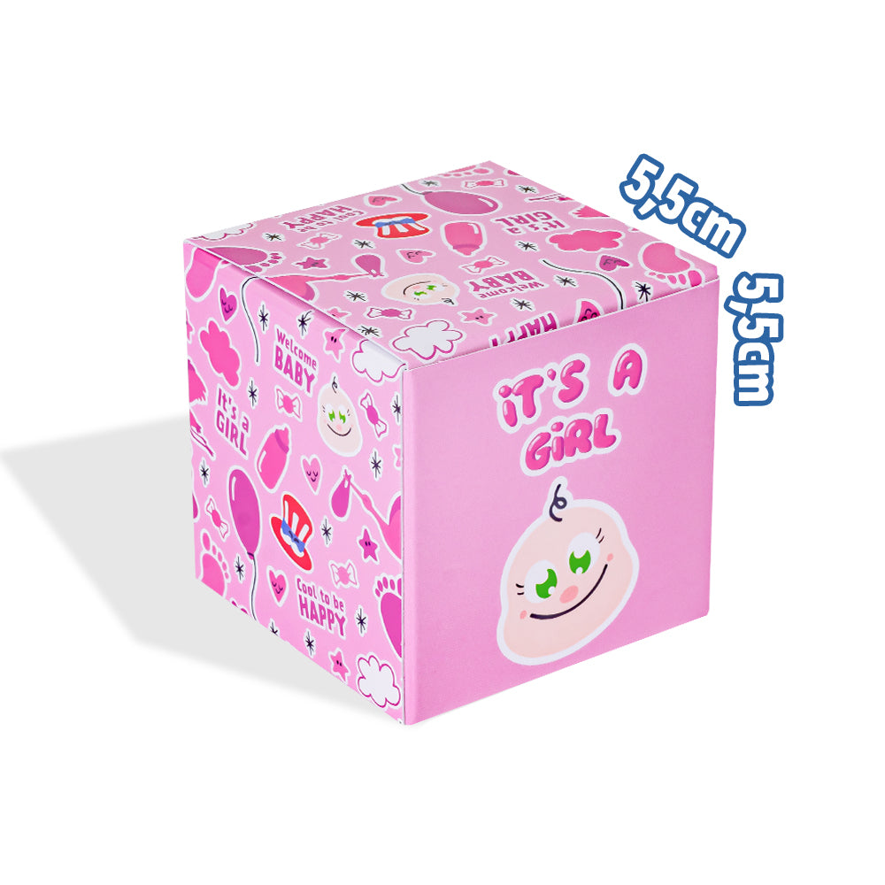 Candy Cube Kit “C'est une fille”, boîtes de bonbons gélifiés de 50g idéales pour la baby shower ou la naissance (25, 50 ou 75 pièces) 