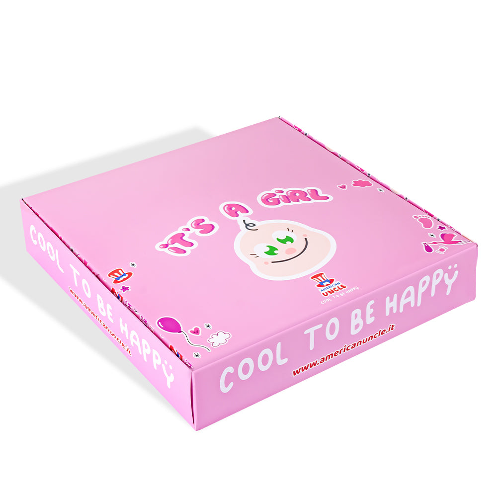 Candy Cube Kit “C'est une fille”, boîtes de bonbons gélifiés de 50g idéales pour la baby shower ou la naissance (25, 50 ou 75 pièces) 