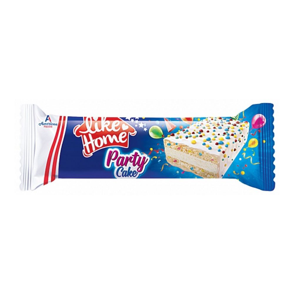 Like Home Party Cake, collation recouverte de crème au lait et de granulés colorés de 50g 