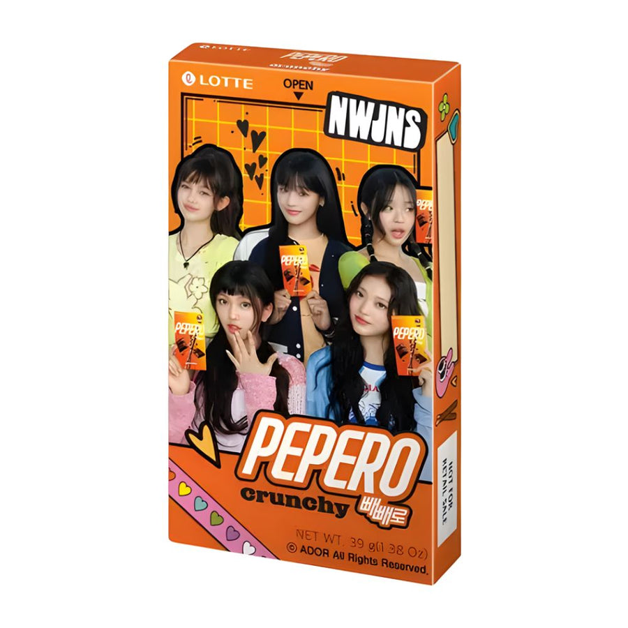 Lotte Pepero Crunchy, biscuits enrobés de chocolat croustillant de 39g.