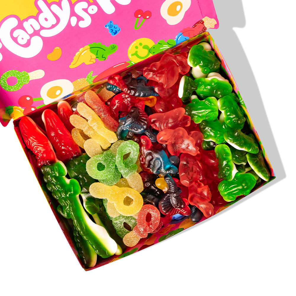 Wunnie box "So Candy, So Happy", 5 boîtes de bonbons gélifiés en saveurs assorties de 480g 