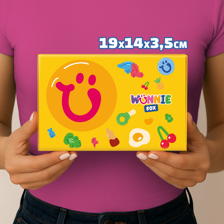 Wunnie box "So Candy, So Happy", 5 boîtes de bonbons gélifiés en saveurs assorties de 480g 