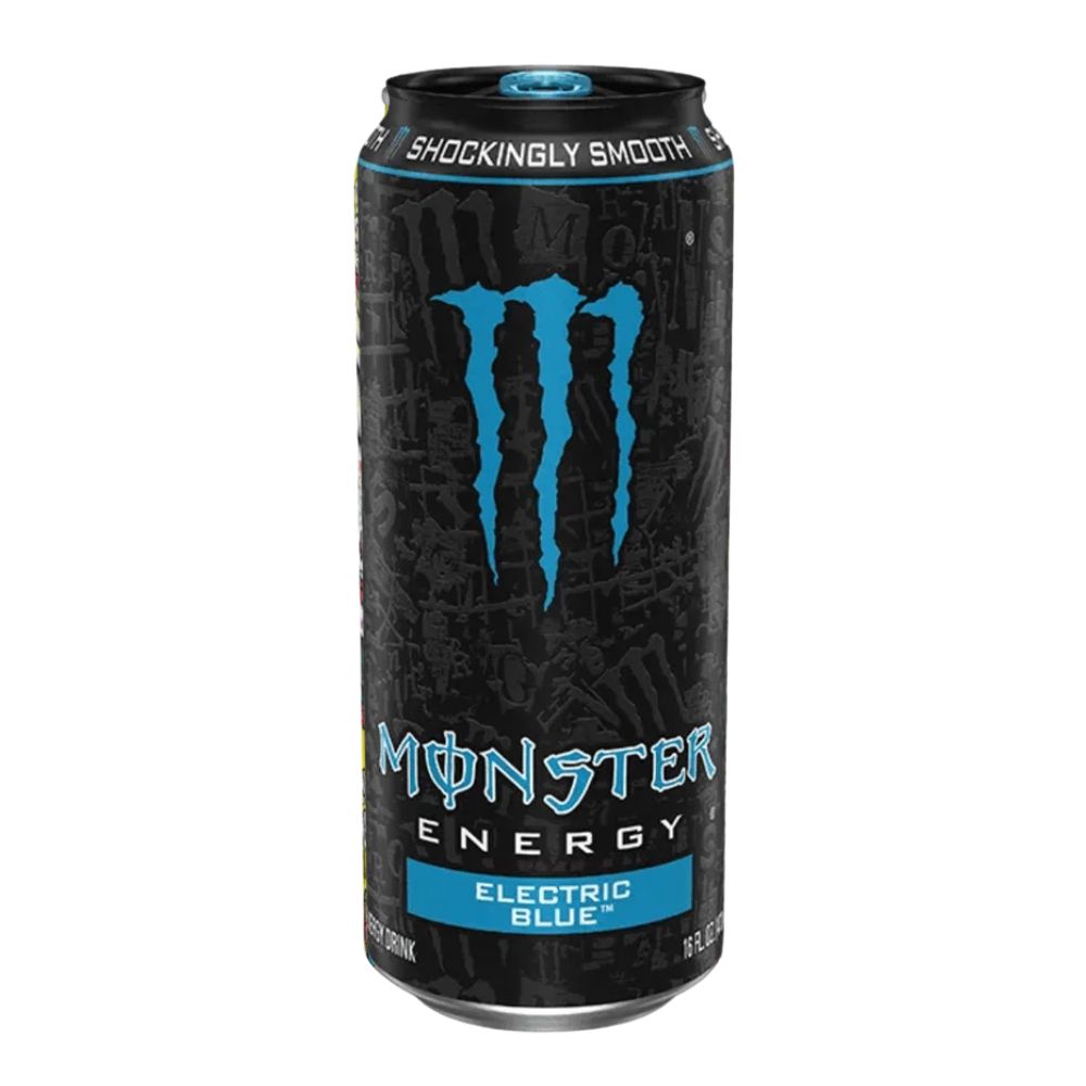 Monster Energy Electric Blue, boisson énergisante au goût de framboise bleue de 473 ml 