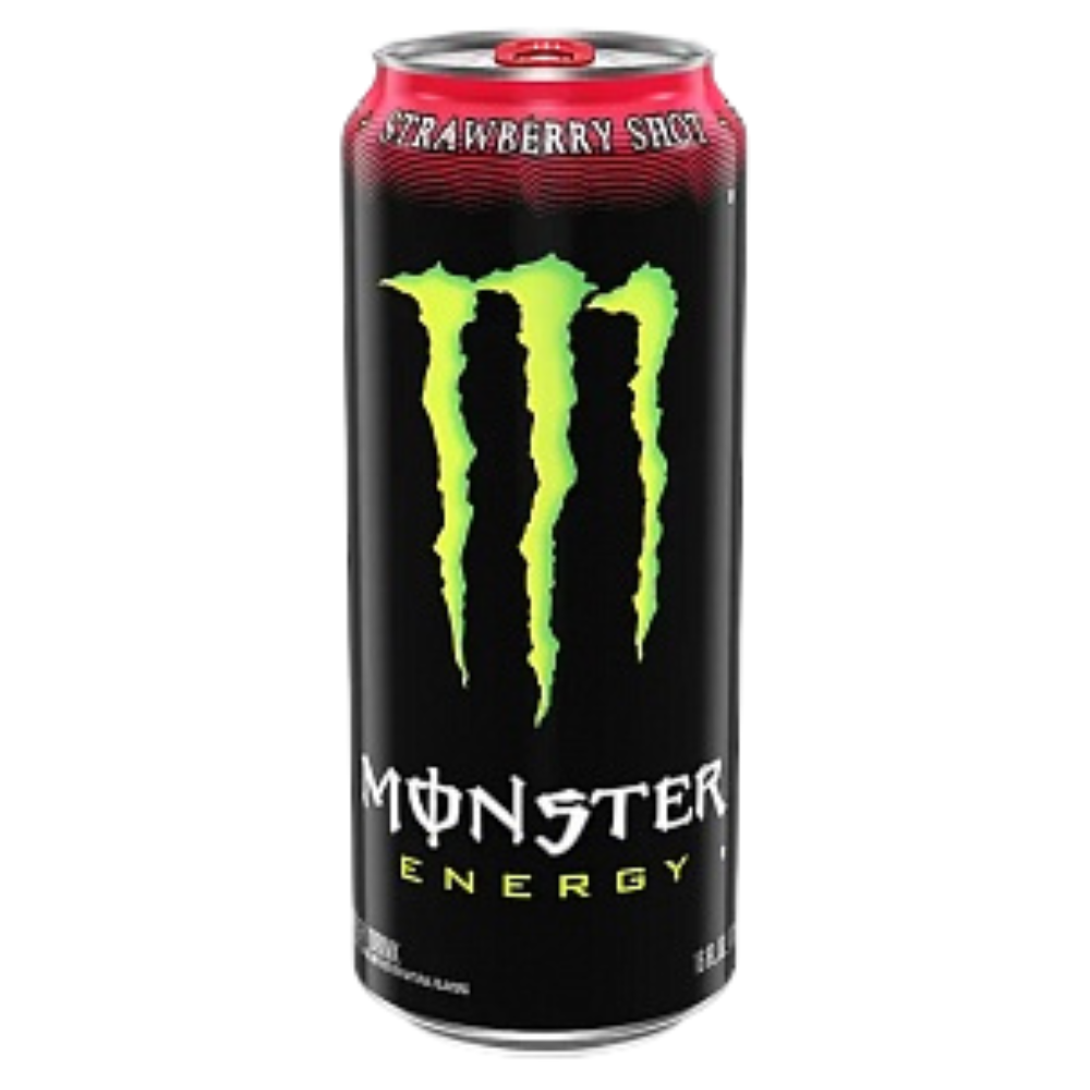 Monster Energy Strawberry Shot Zero Sugar, boisson énergétique au goût de fraise de 473 ml 
