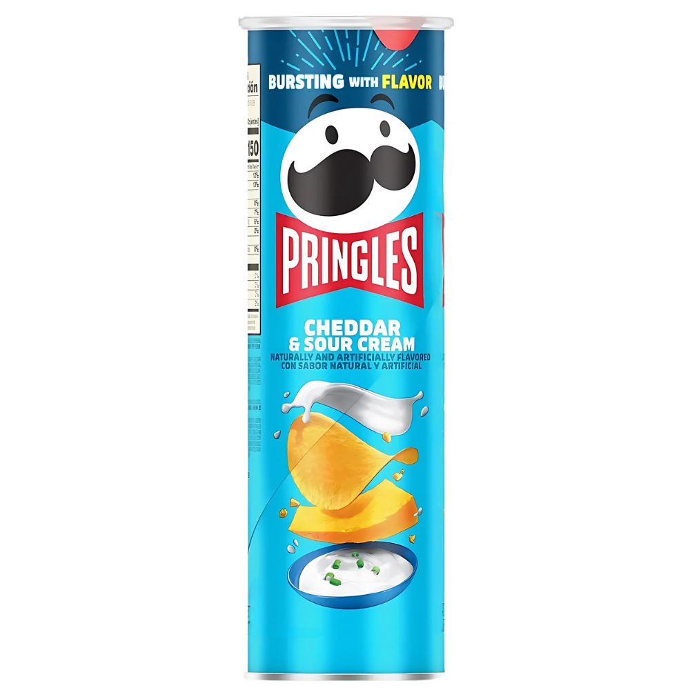 Pringles Cheddar & Sour Cream, chips au goût de cheddar et crème sure de 158g 