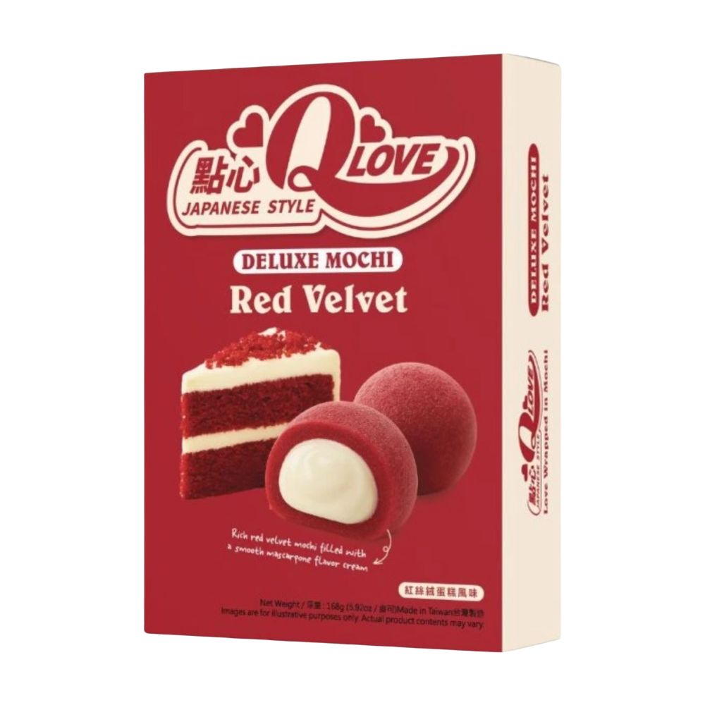 QLove Deluxe Red Velvet Mochi, mochi au goût red velvet de 168 g 