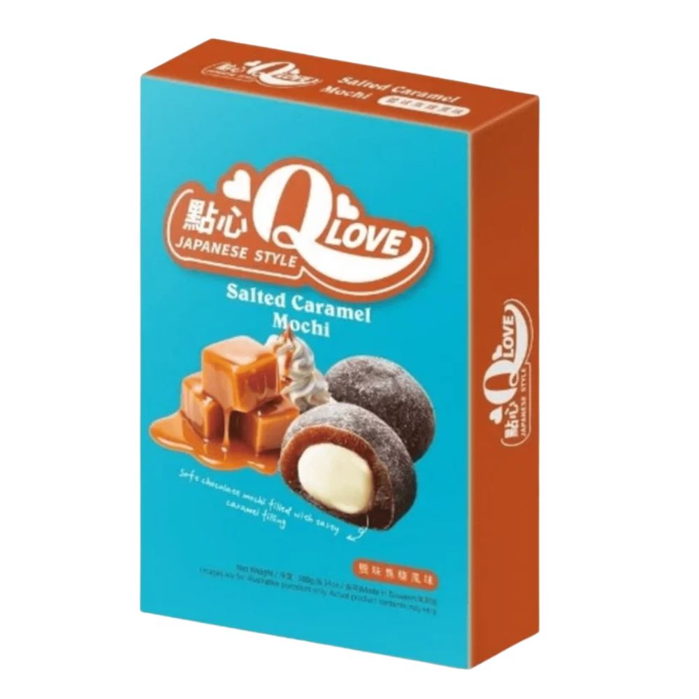 QLove Salted Caramel Mochi, mochi au goût de caramel salé de 180g 