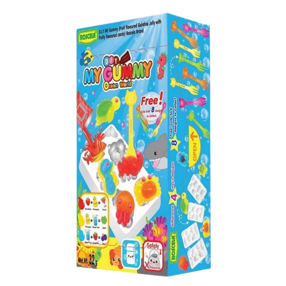Roscela Diy My Gummy Ocean World, caramelle al gusto di frutta da 32g.