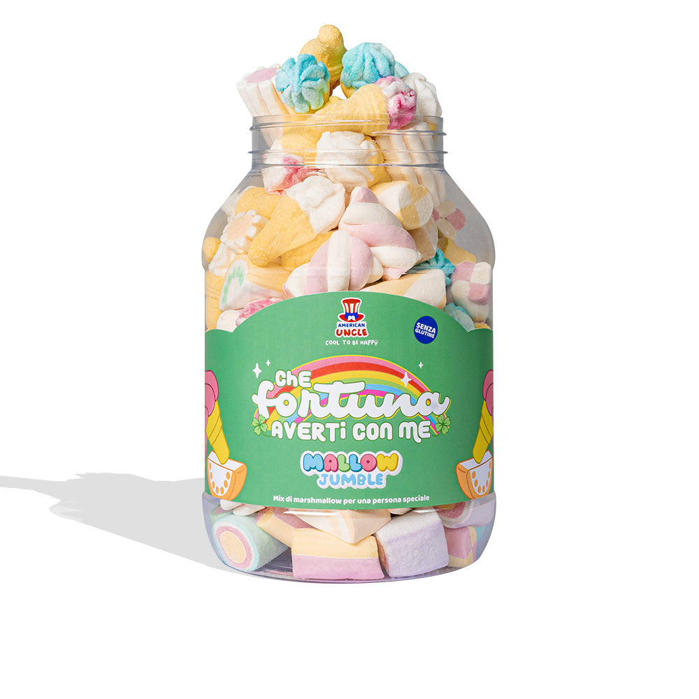 Mallow Jumble “Quelle chance de t'avoir avec moi”, pot de marshmallow à composer avec vos goûts préférés 