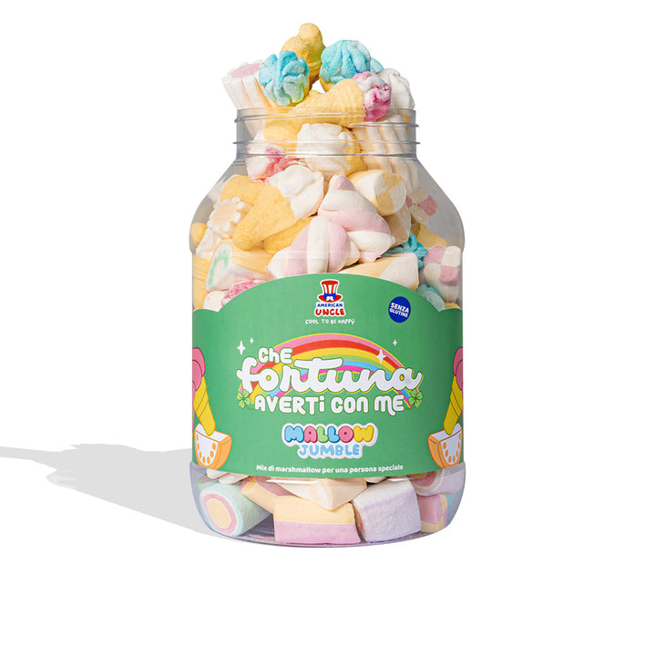 Mallow Jumble “Quelle chance de t'avoir avec moi”, pot de marshmallow à composer avec vos goûts préférés 
