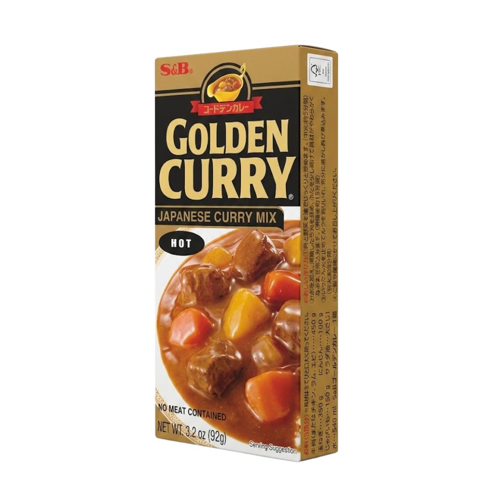 S&B Golden Curry Japanese Curry Mix Hot, préparation pour sauce au curry épicée de 92g 