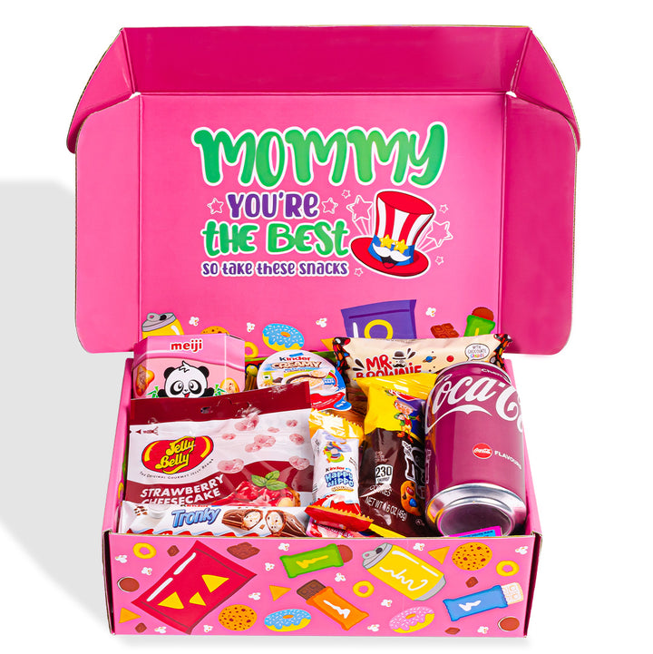 Snack box «Super Mommy», boîte surprise de 20 snack douceurs, salées et boissons pour maman 