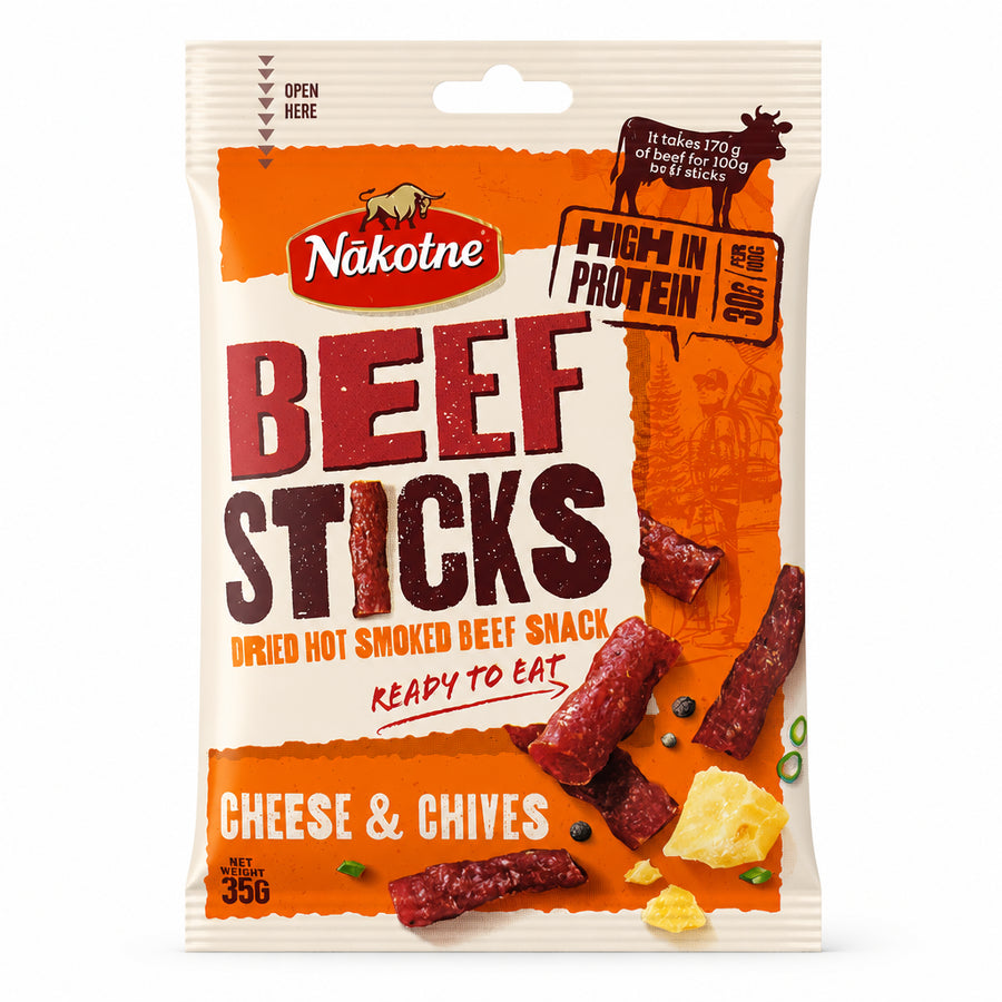 Snack BEEF Sticks Cheese & Chives - stick di manzo 35g